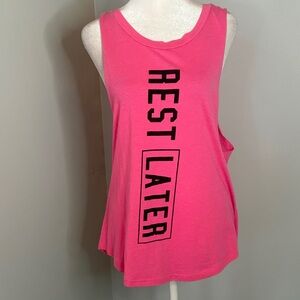 [8 Series] Pink Sleeveless Graphic Tank Top - Size Large NWT